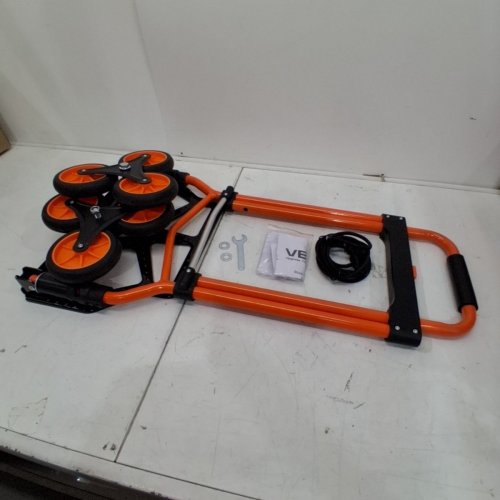 HEAVY DUTY FOLDABLE HAND TRUCK/DOLLY STAIR CLIMBING CART - 260LBS MAX - BLACK/ORANGE (MODEL: 2022FKB) image 2