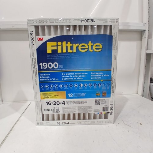 3M FILTRETE 1900 MERV 13 ALLERGEN, BACTERIA, AND VIRUS DEEP PLEAT AC FURNACE AIR FILTER DESIGNED TO FIT HONEYWELL, CARRIER, AND LENNOX - 16" X 20" X 4" image 2