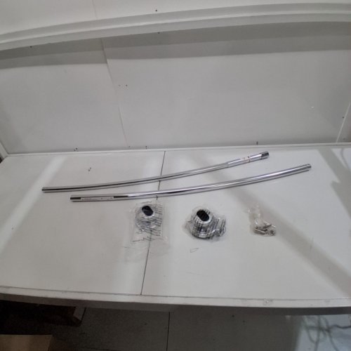 ZENNA HOME 35633SSP, NEVERRUST ALUMINUM TENSION CURVED SHOWER CURTAIN ROD, 50"-72", CHROME image 2