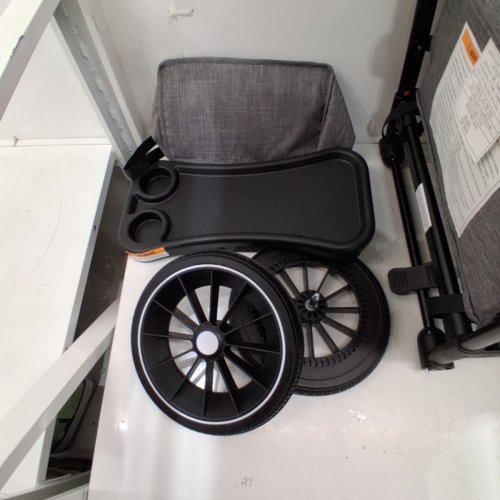 YMCLUB DOUBLE WAGON STROLLER WITH CANOPY - 350 LBS CAPACITY - GREY (ITEM: ETD067GR) image 6