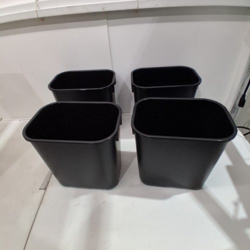 4PK ACRIMET WASTEBASKETS 12 LITER / 13QT - BLACK image 2