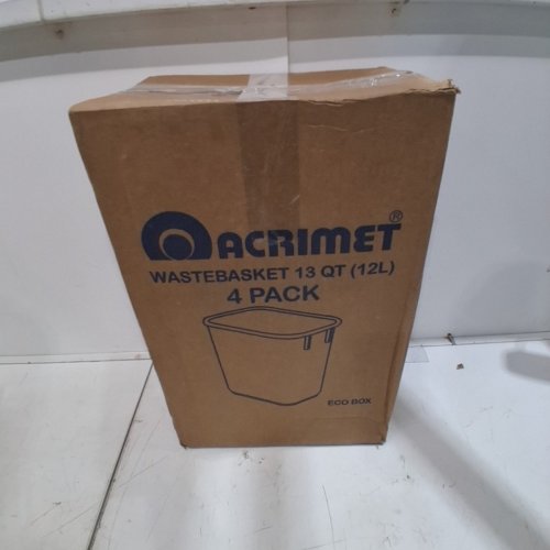 4PK ACRIMET WASTEBASKETS 12 LITER / 13QT - BLACK image 4
