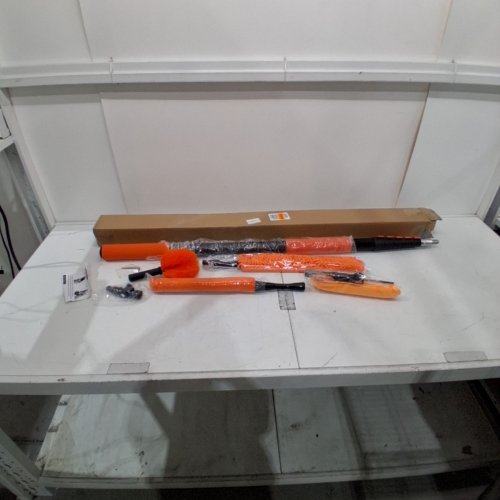 5PC TONYINGO HIGH REACH CLEANING POLE WITH DUSTER, SCRUB WAND, AND SQUEEGEE - 25FT - ORANGE/BLACK image 3