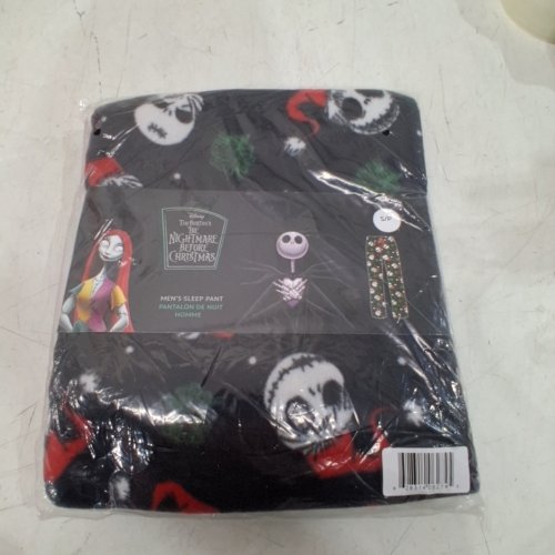 MEN'S NIGHTMARE BEFORE CHRISTMAS JACK SKELLINGTON PAJAMA PANTS - SMALL - BLACK image 2