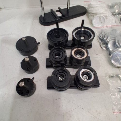 300PC 3-IN-1 BUTTON BADGE PUNCH PRESS MACHINE KIT WITH CIRCLE CUTTERS AND PANDA BOOK - 1"/1.25"/2.28" (25MM/32MM/58MM) - BLACK (MODEL: JMB-X3) image 5