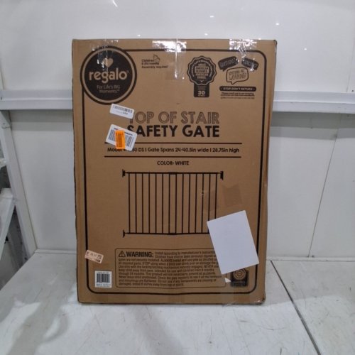 REGALO EXTRA WIDE 2-IN-1 TOP OF STAIRWAY AND HALLWAY SAFETY GATE WITH MOUNTING KIT - WHITE (MODEL: 1250 DS) image 4