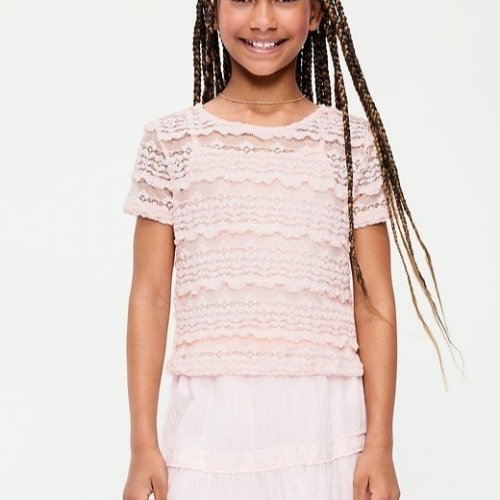 2PC GIRLS' OLD NAVY LACE TOP SET - L (10-12) - PINK image 4