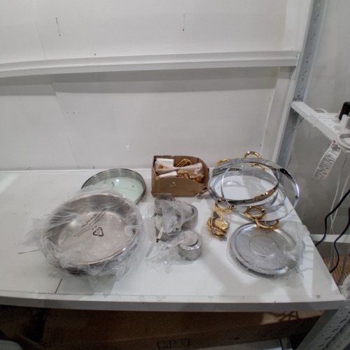 4PK VEVOR ROUND CHAFING DISH BUFFET SET FULL-SIZE PAN - STAINLESS STEEL ( MODEL: HZ-831 ) image 2
