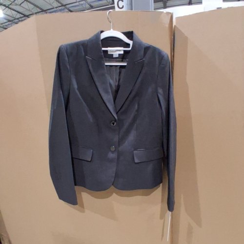 WOMEN'S CALVIN KLEIN BLAZER/2 BUTTON SUIT JACKET - SIZE 8 - CHARCOAL GREY (STYLE: S2JL2689) image 2