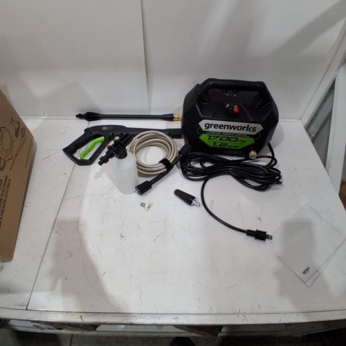 GREENWORKS COLD WATER ELECTRIC PRESSURE WASHER - 1700 PSI - 1.2GPM - 13 AMP - GREEN (MODEL: GPW1704) image 3