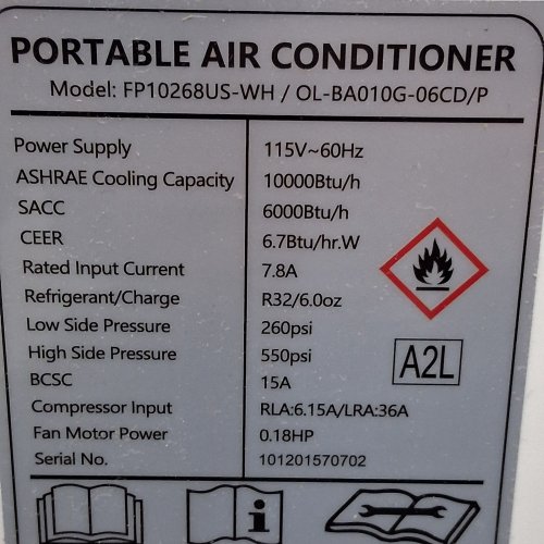 COSTWAY 3-IN-1 PORTABLE AIR CONDITIONER FAN AND DEHUMIDIFIER WITH LED DISPLAY AND REMOTE - 10000BTU - WHITE - (MODEL: FP10268US-WH) image 9