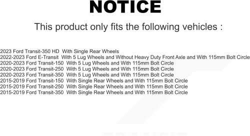 2PK CMX FRONT DISC BRAKE ROTORS FOR SELECT FORD TRANSIT MODELS (MODEL: 8-682343) image 2