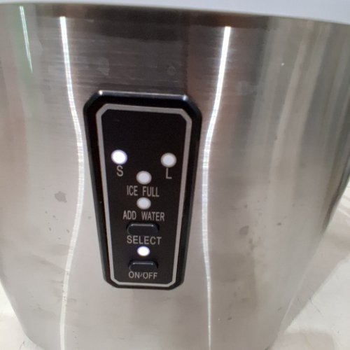 EUHOMY COUNTERTOP ICE MAKER MACHINE WITH HANDLE, BASKET AND SCOOP - MAKES 26LB PER DAY - SILVER (MODEL: IM-01X/IM008-B) image 2