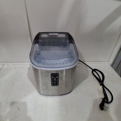 EUHOMY COUNTERTOP ICE MAKER MACHINE WITH HANDLE, BASKET AND SCOOP - MAKES 26LB PER DAY - SILVER (MODEL: IM-01X/IM008-B) image 3