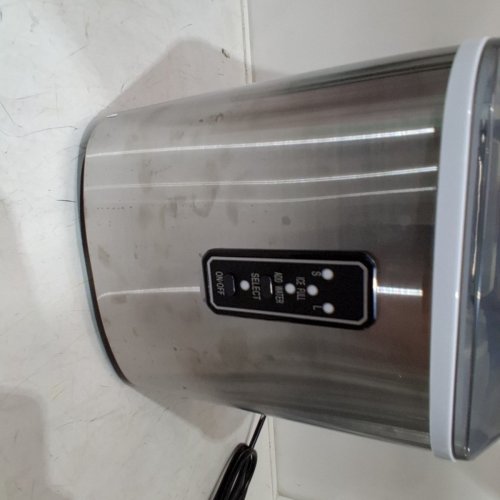 EUHOMY COUNTERTOP ICE MAKER MACHINE WITH HANDLE, BASKET AND SCOOP - MAKES 26LB PER DAY - SILVER (MODEL: IM-01X/IM008-B) image 4
