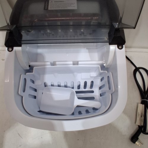 EUHOMY COUNTERTOP ICE MAKER MACHINE WITH HANDLE, BASKET AND SCOOP - MAKES 26LB PER DAY - SILVER (MODEL: IM-01X/IM008-B) image 5