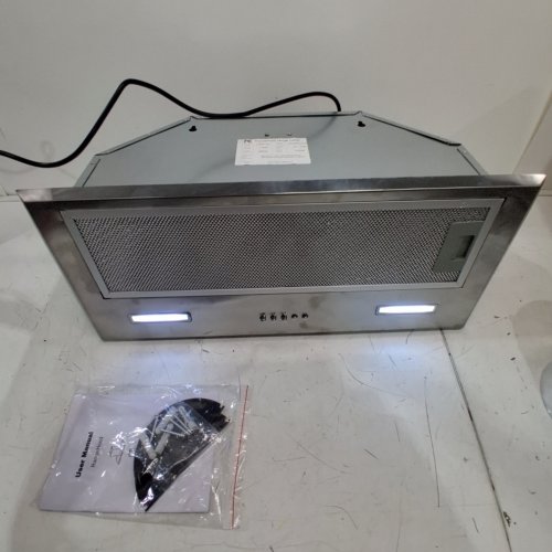 3-SPEED VENT RANGE HOOD WITH LED LIGHTS AND PUSH BUTTON CONTROL - 23.6" X 11" X 6.7" - STAINLESS STEEL (MODEL: CXW-YC NGY600D01HL8) image 2