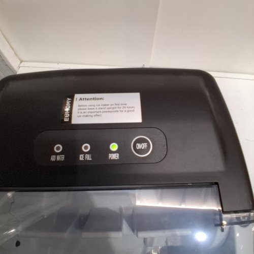 EUHOMY COUNTERTOP ICE MAKER MACHINE WITH HANDLE, BASKET AND SCOOP - MAKES 26LB/DAY - BLACK (MODEL: IM001-BBL-CAEH) image 2