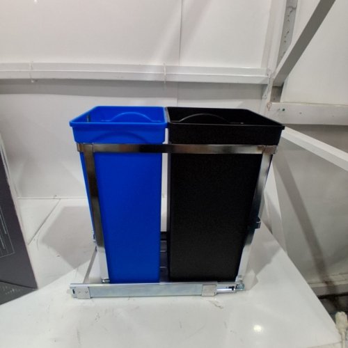 SIMPLEHUMAN UNDER COUNTER KITCHEN PULL-OUT RECYCLER - 35L - BLUE/BLACK (MODEL: CW1016) image 2