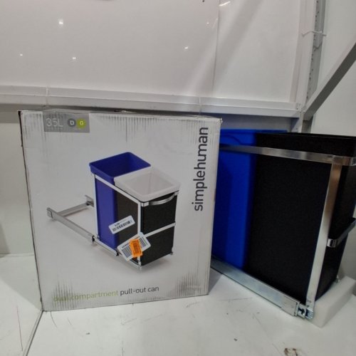 SIMPLEHUMAN UNDER COUNTER KITCHEN PULL-OUT RECYCLER - 35L - BLUE/BLACK (MODEL: CW1016) image 4