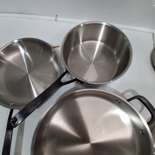 8PC KITCHENAID BRUSHED STAINLESS STEEL COOKWARE SET - INDUCTION COOKTOP COMPATIBLE (MODEL: 71017) image 4