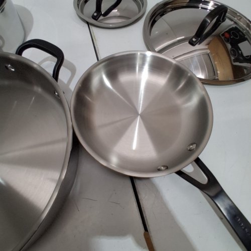8PC KITCHENAID BRUSHED STAINLESS STEEL COOKWARE SET - INDUCTION COOKTOP COMPATIBLE (MODEL: 71017) image 5