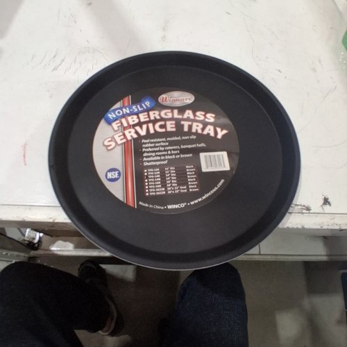 WINCO WINWARE, NON-SLIP FIBERGLASS SERVICE TRAY , 14'' - BLACK - (TFG-14K) image 3