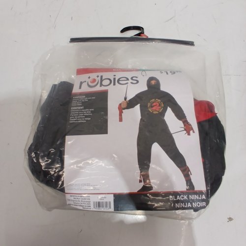 4PC MEN'S RUBIES BLACK NINJA WARRIOR COSTUME - EXTRA LARGE - BLACK (STANDARD) image 3