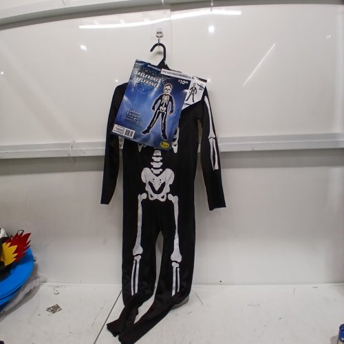 BOYS PARTYHOLIC SKELEBONES COSTUME JUMPSUIT - ONE SIZE - BLACK / WHITE image 2