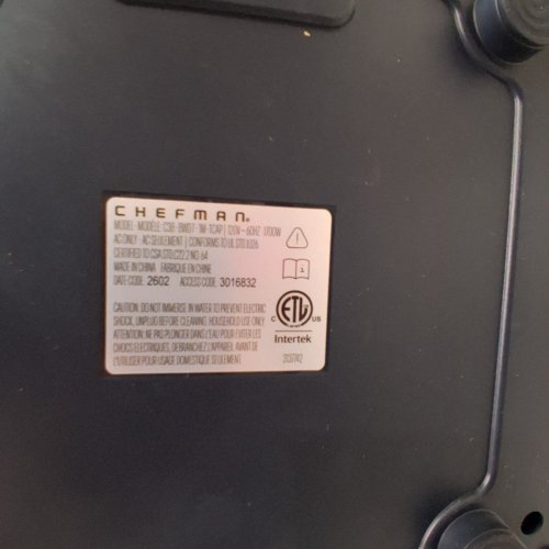 CHEFMAN CRISPINATOR HIGH POWERED AIR FRYER - 8QT - BLACK (MODEL: C38-8WD7-1M-1CAP) image 7