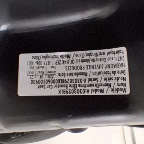 HARMONY 2-IN-1 DREAMTIME ELITE HIGH-BACK BOOSTER CAR SEAT WITH CUP HOLDER - 40 -110LBS - BLACK (MODEL: 0303029BLK) image 2