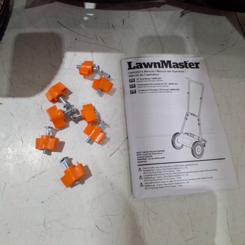 LAWNMASTER PUSH REEL LAWN MOWER - 16" - BLACK/ORANGE (MODEL: LMRM1602) image 4