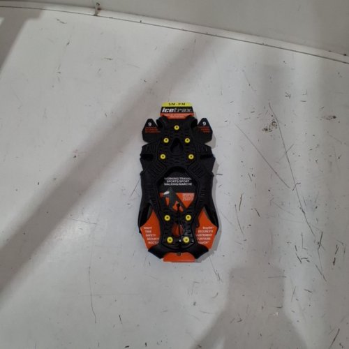 2PK TUNGSTEN CARBIDE SPIKE TRACTION CLEATS - S/M, 9 SPIKES - BLACK AND YELLOW (ITEM: 1327325) image 2