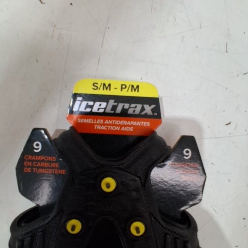 2PK TUNGSTEN CARBIDE SPIKE TRACTION CLEATS - S/M, 9 SPIKES - BLACK AND YELLOW (ITEM: 1327325) image 3