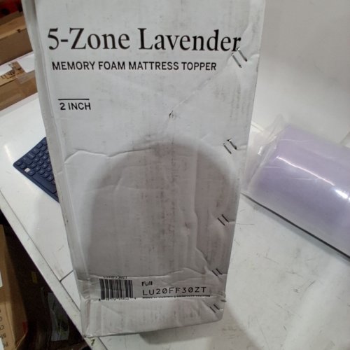 LUCID 5-ZONE GEL MEMORY FOAM MATTRESS TOPPER - FULL / 2" THICK - PURPLE (MODEL: LU20FF30ZNGT) image 4