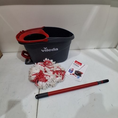 VILDEA EASYWRING SPIN MOP & BUCKET SYSTEM - 22" TO 36" - BLACK/RED image 2