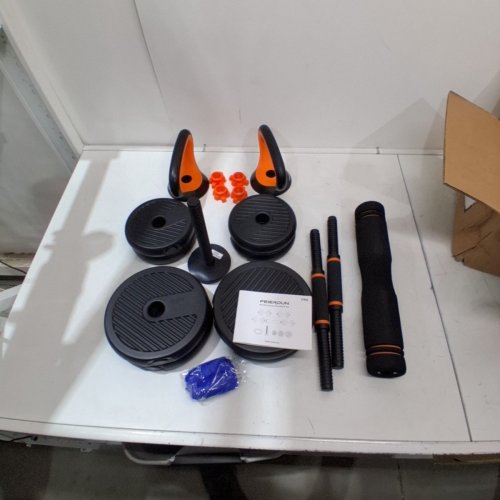 4-IN-1 FEIERDUN ADJUSTABLE DUMBBELLS WEIGHT SET - 30LBS - BLACK/ORANGE image 2