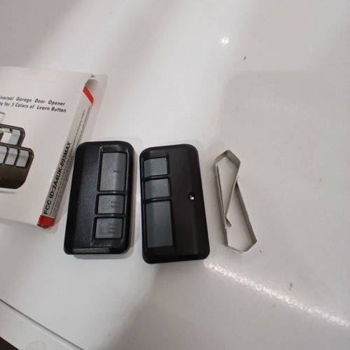 2PK CREACITY THREE BUTTON UNIVERSAL REMOTE GARAGE DOOR OPENER WITH VISOR CLIP - BLACK image 2
