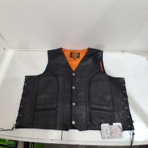 MEN'S MILWAUKEE LEATHER PREMIUM SIDE LACE MOTORCYCLE LEATHER VEST - SIZE 58 - BLACK (STYLE: ML-1359N) image 3