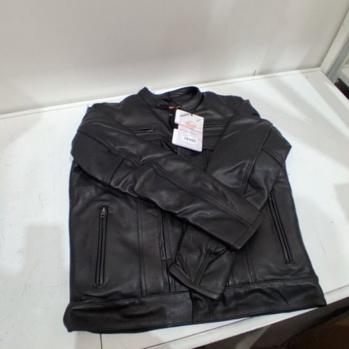 MILWAUKEE MEN'S BLACK PREMIUM LEATHER MOTORCYCLE JACKET W/ UTILITY POCKETS - MEDIUM - BLACK (STYLE: ML1506) image 2
