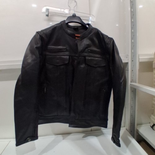 MILWAUKEE MEN'S BLACK PREMIUM LEATHER MOTORCYCLE JACKET W/ UTILITY POCKETS - MEDIUM - BLACK (STYLE: ML1506) image 5