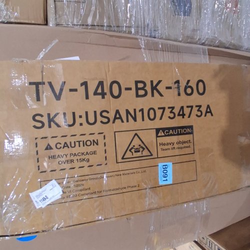 FLOATING TAMBOUR DOOR TV CABINET - 63" - BLACK (MODEL: TV-140-BK-160) image 11