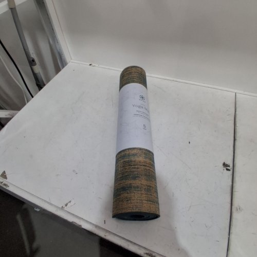GAIAM JUTE 5MM THICK YOGA MAT - 67.9"L X 24"W - BLUE/BROWN (‎STYLE: 05-62905) image 2
