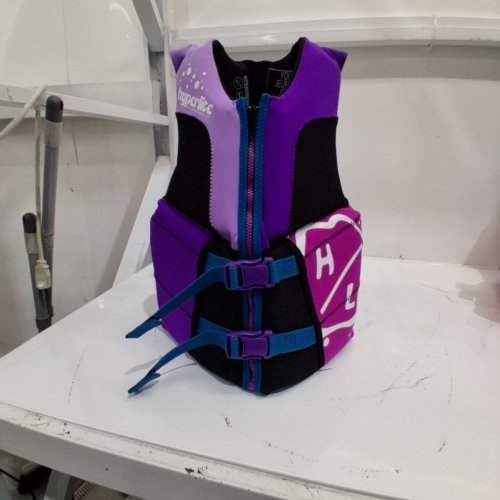 KIDS HYPERLITE WAKE CO. LIFE JACKET PERSONAL FLOATATION DEVICE - YOUTH 55LBS-88LBS - BLACK/PURPLE/PINK (MODEL:3249/1882190) image 2