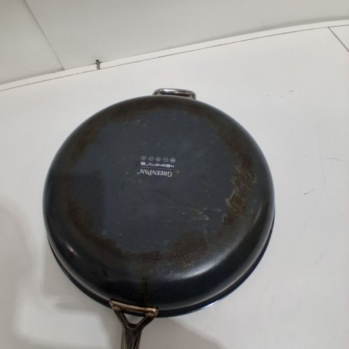 GREENPAN MAGNETO 2 INDUCTION CERAMIC ANODIZED NON-STICK FRYING PAN - 14" - GREY/BLUE (MODEL: 1901803) image 4