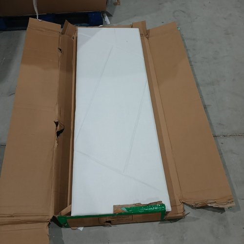 BED FRAME WITH FABRIC UPHOLSTERED HEADBOARD - QUEEN - WHITE image 3