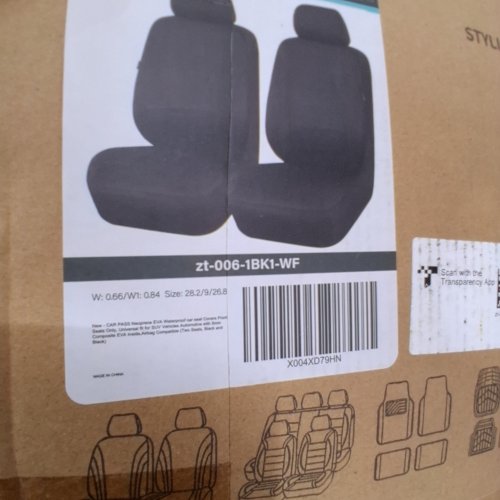2PK CAR PASS NEOPRENE WATERPROOF FRONT CAR SEAT COVERS - UNIVERSAL FIT - BLACK (MODEL: ZT-006-1BK1-WF) image 3