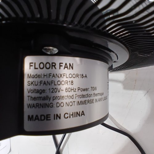 INDUSTRIAL 3-SPEED FLOOR FAN - 18" - BLACK (MODEL: HIFANXFLOOR18) image 4