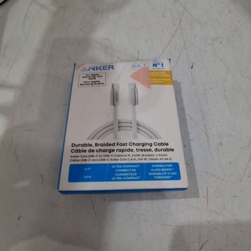 2PK ANKER USB-C TO USB-C CABLES COMPATIBLE WITH APPLE & SAMSUNG - 240W - 6FT - WHITE (MODEL: B8060J21-5) image 4