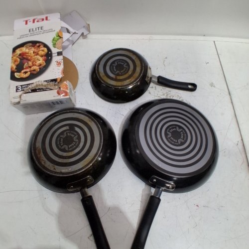 3PC TFAL CERAMIC NON-STICK SKILLET SET - 8'' / 9'' / 11'' - BLACK (MODEL: 8899888) image 3